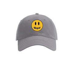 Drew House Smiley Face Baseball Cap, Heather Grey