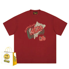 Drew Tomato Graphic Cotton T-Shirt – Red