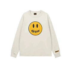 Drew Gray Smiley Graphic Oversized Long-Sleeve T-Shirt