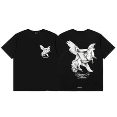 Represent "Elegance In Motion" Winged Unicorn Graphic T-Shirt - Black