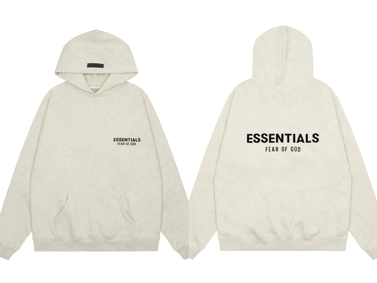 Fear of God Essentials Double Print Pullover Hoodie Cream