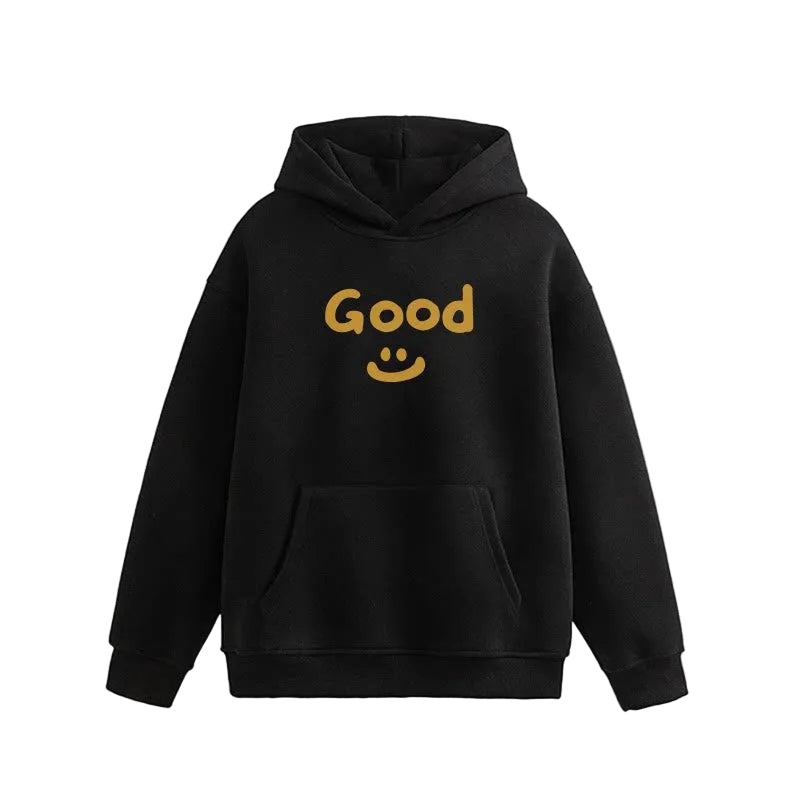 Drew Black Smiley & GOOD Graphic Fleece Hoodie