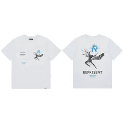 Represent Fallen Angel & Blue Sun Graphic T-Shirt - White