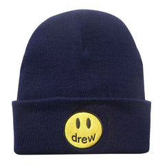 Drew House Smiley Face Knit Beanie, Navy Blue