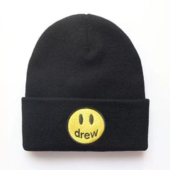 Drew House Smiley Face Knit Beanie, Black