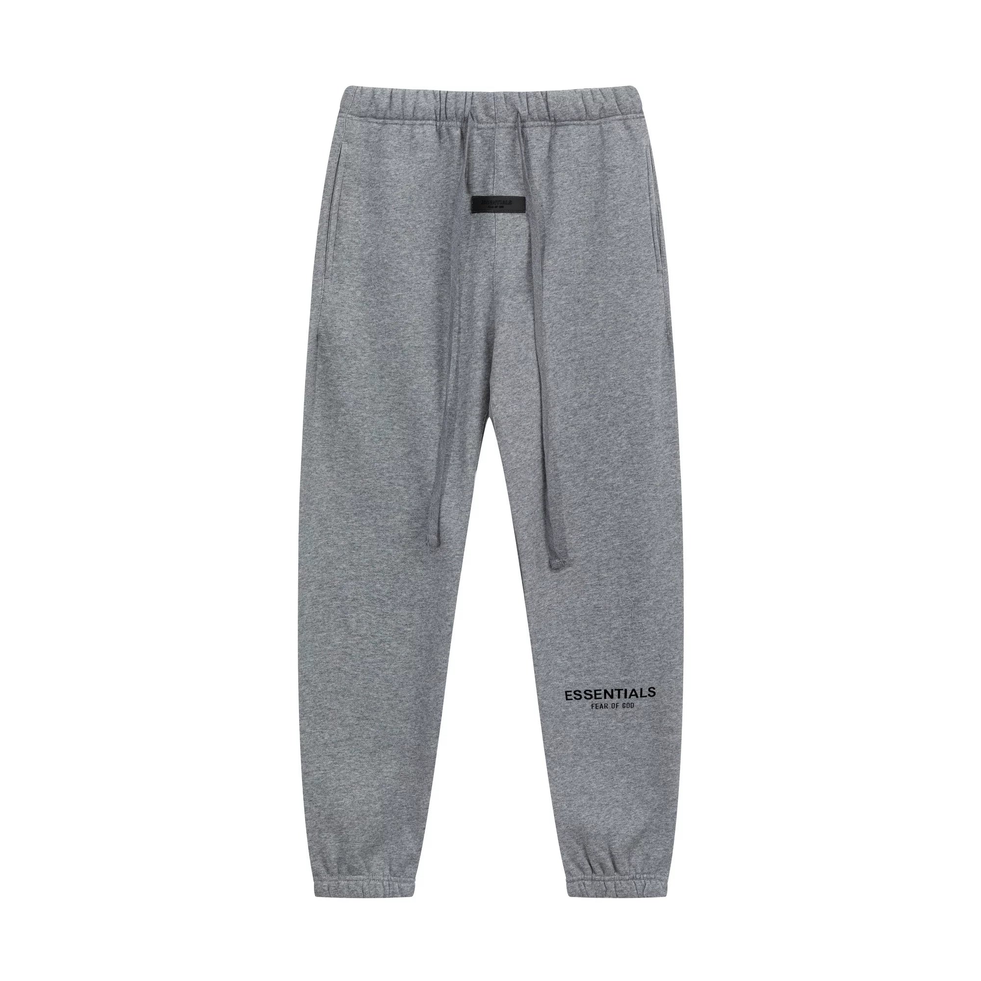 Fear of God Essentials Front & Back Logo Hoodie & Sweatpants Set Dark Heather Grey