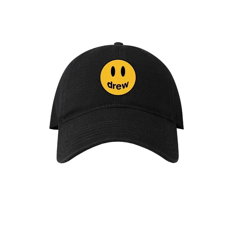 Drew House Smiley Face Baseball Cap, Black
