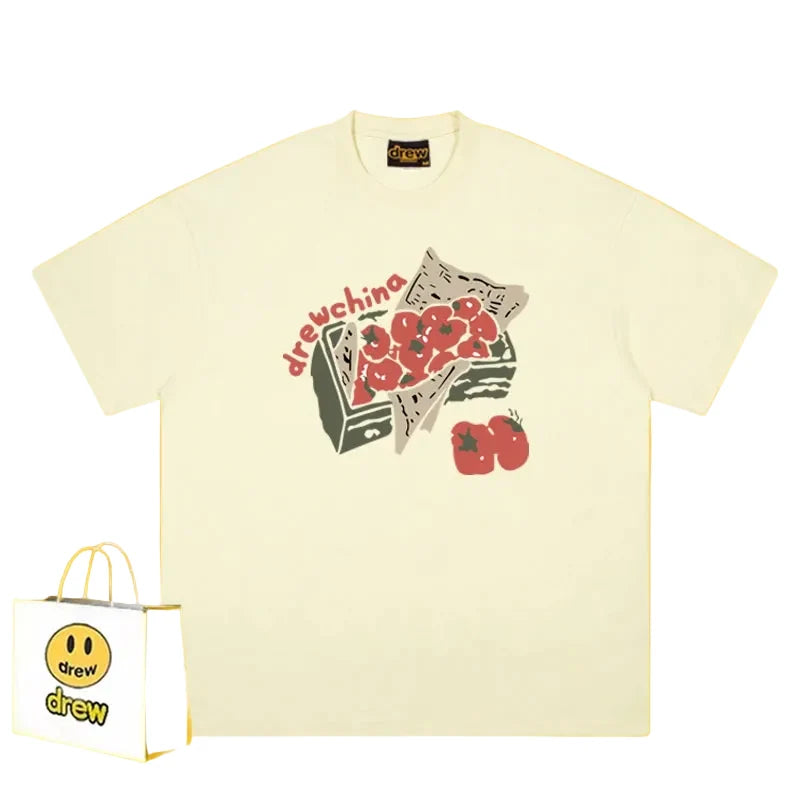 Drew Tomato Crate Graphic T-Shirt, Cream