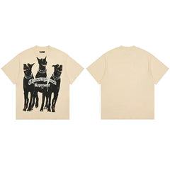 Represent "Thoroughbred" Doberman Graphic T-Shirt - Off-White